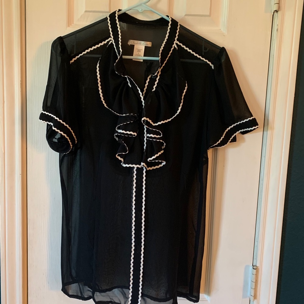 Charlotte Russe sheer ruffled blouse